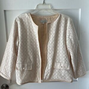 Talbots Women's Cream Eyelet Blazer